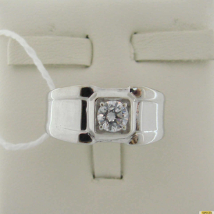 Серебряное кольцо-печатка (перстень), 925 пробы с фианитом, 2200000183392