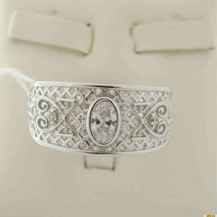 Серебряное кольцо-печатка (перстень), 925 пробы с фианитом, 2200000308955