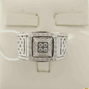 Серебряное кольцо-печатка (перстень), 925 пробы с фианитом, 2200000328571
