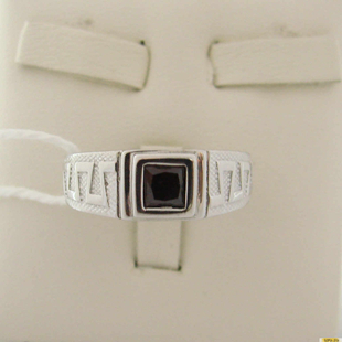 Серебряное кольцо-печатка (перстень), 925 пробы с фианитом, 2200000329554