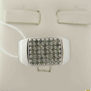 Серебряное кольцо-печатка (перстень), 925 пробы с шпинелью, 2200000353825
