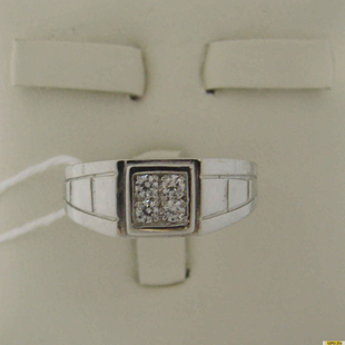 Серебряное кольцо-печатка (перстень), 925 пробы с фианитом, 2200000480880