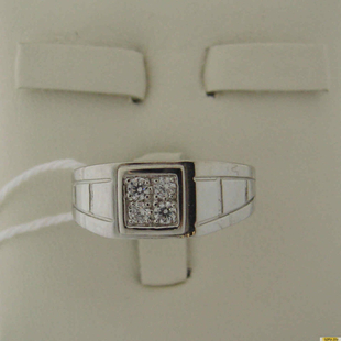 Серебряное кольцо-печатка (перстень), 925 пробы с фианитом, 2200000480897