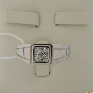 Серебряное кольцо-печатка (перстень), 925 пробы с фианитом, 2200000480903