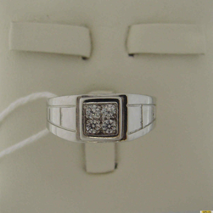 Серебряное кольцо-печатка (перстень), 925 пробы с фианитом, 2200000480910