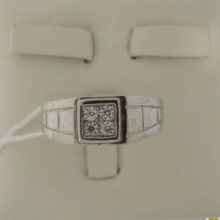 Серебряное кольцо-печатка (перстень), 925 пробы с фианитом, 2200000480927