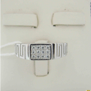 Серебряное кольцо-печатка (перстень), 925 пробы с фианитом, 2200000484499