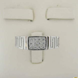 Серебряное кольцо-печатка (перстень), 925 пробы с фианитом, 2200000484505