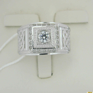 Серебряное кольцо-печатка (перстень), 925 пробы с фианитом, 2200000484666