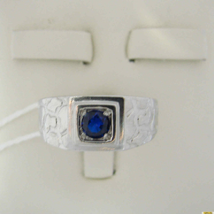 Серебряное кольцо-печатка (перстень), 925 пробы с шпинелью, 2200000485410