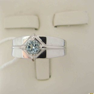 Серебряное кольцо-печатка (перстень), 925 пробы с топазом, 2200000486073