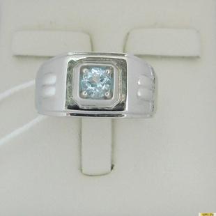 Серебряное кольцо-печатка (перстень), 925 пробы с топазом, 2200000486639