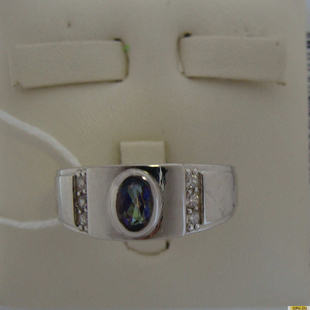 Серебряное кольцо-печатка (перстень), 925 пробы с кварцем, фианитом, 2200000486882