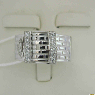 Серебряное кольцо 925 пробы с фианитом, 2200000487308