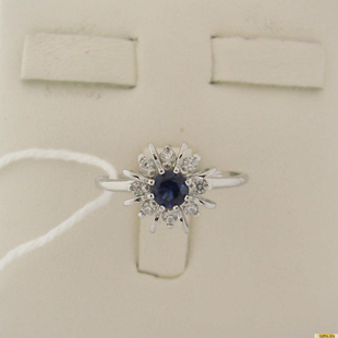 Серебряное кольцо 925 пробы с фианитом, шпинелью, 2200000490919