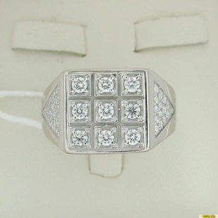 Серебряное кольцо-печатка (перстень), 925 пробы с фианитом, 2200000496874