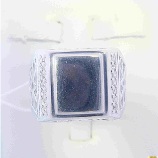 Серебряное кольцо-печатка (перстень), 925 пробы с фианитом, 2200000457035