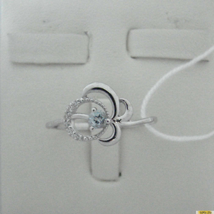 Серебряное кольцо 925 пробы с топазом, фианитом, 2200000466297