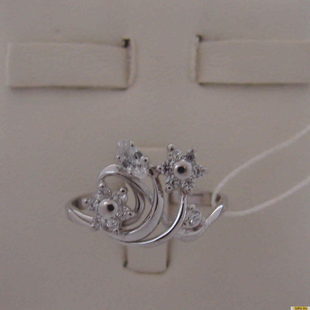 Серебряное кольцо 925 пробы с фианитом, 2200000470522