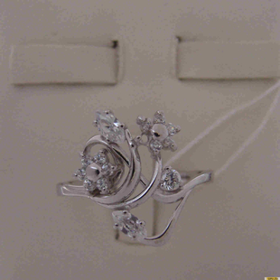 Серебряное кольцо 925 пробы с фианитом, 2200000470546