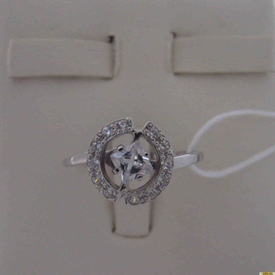 Серебряное кольцо 925 пробы с фианитом, 2200000470577