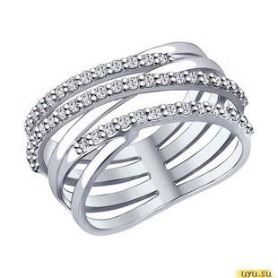 Серебряное кольцо 925 пробы с фианитом, 2200000500670