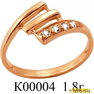 Золотое кольцо 585 пробы с фианитом, К00004