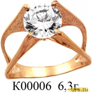 Золотое кольцо 585 пробы с фианитом, К00006