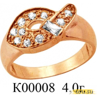 Золотое кольцо 585 пробы с фианитом, К00008