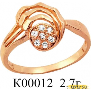 Золотое кольцо 585 пробы с фианитом, К00012