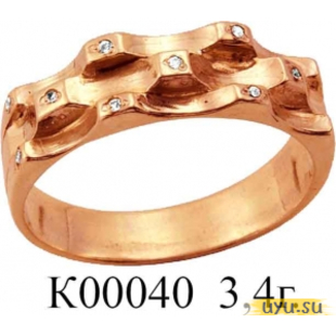 Золотое кольцо 585 пробы с фианитом, К00040