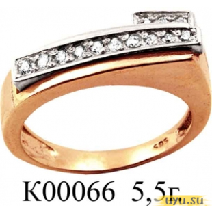 Золотое кольцо 585 пробы с фианитом, К00066