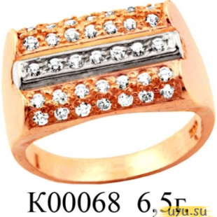 Золотое кольцо 585 пробы с фианитом, К00068