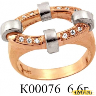 Золотое кольцо 585 пробы с фианитом, К00076