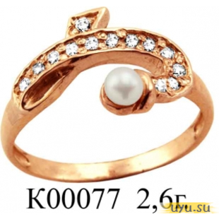 Золотое кольцо 585 пробы с фианитом, К00077