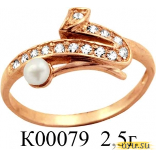 Золотое кольцо 585 пробы с фианитом, К00079