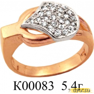 Золотое кольцо 585 пробы с фианитом, К00083