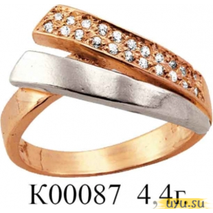 Золотое кольцо 585 пробы с фианитом, К00087