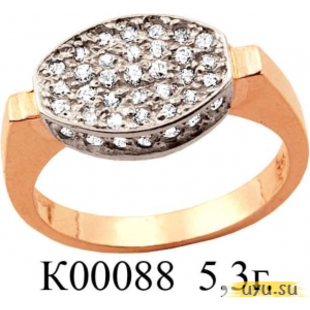 Золотое кольцо 585 пробы с фианитом, К00088
