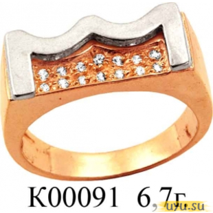 Золотое кольцо 585 пробы с фианитом, К00091