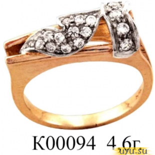 Золотое кольцо 585 пробы с фианитом, К00094