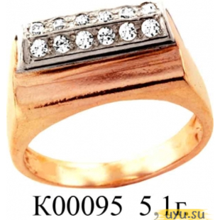 Золотое кольцо 585 пробы с фианитом, К00095