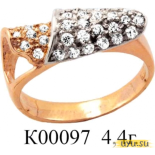 Золотое кольцо 585 пробы с фианитом, К00097