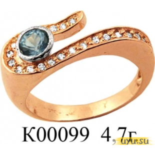 Золотое кольцо 585 пробы с фианитом, К00099