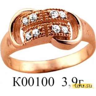 Золотое кольцо 585 пробы с фианитом, К00100