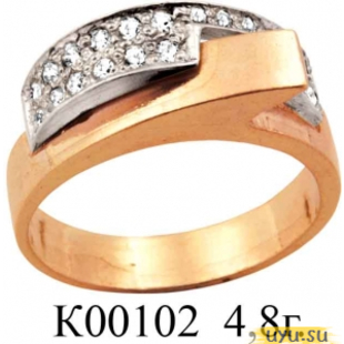 Золотое кольцо 585 пробы с фианитом, К00102
