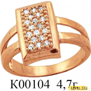 Золотое кольцо 585 пробы с фианитом, К00104