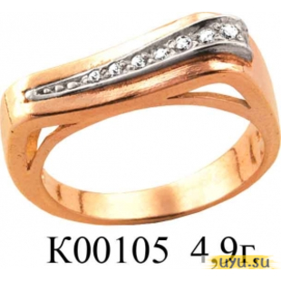 Золотое кольцо 585 пробы с фианитом, К00105