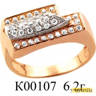 Золотое кольцо 585 пробы с фианитом, К00107