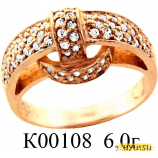 Золотое кольцо 585 пробы с фианитом, К00108